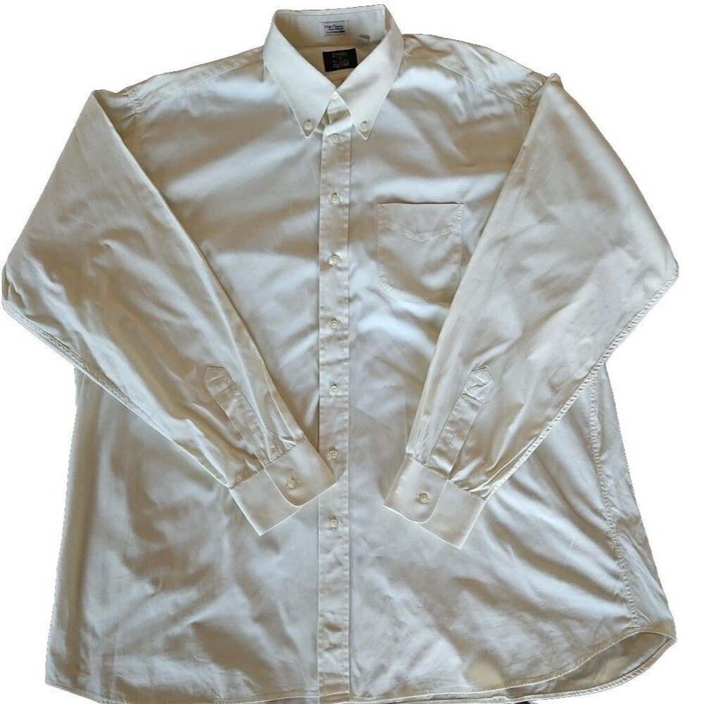 Vintage Gitman Bros Yellow Dress Shirt 19 38 TTX Pinpoint 2x2 Oxford Cotton USA